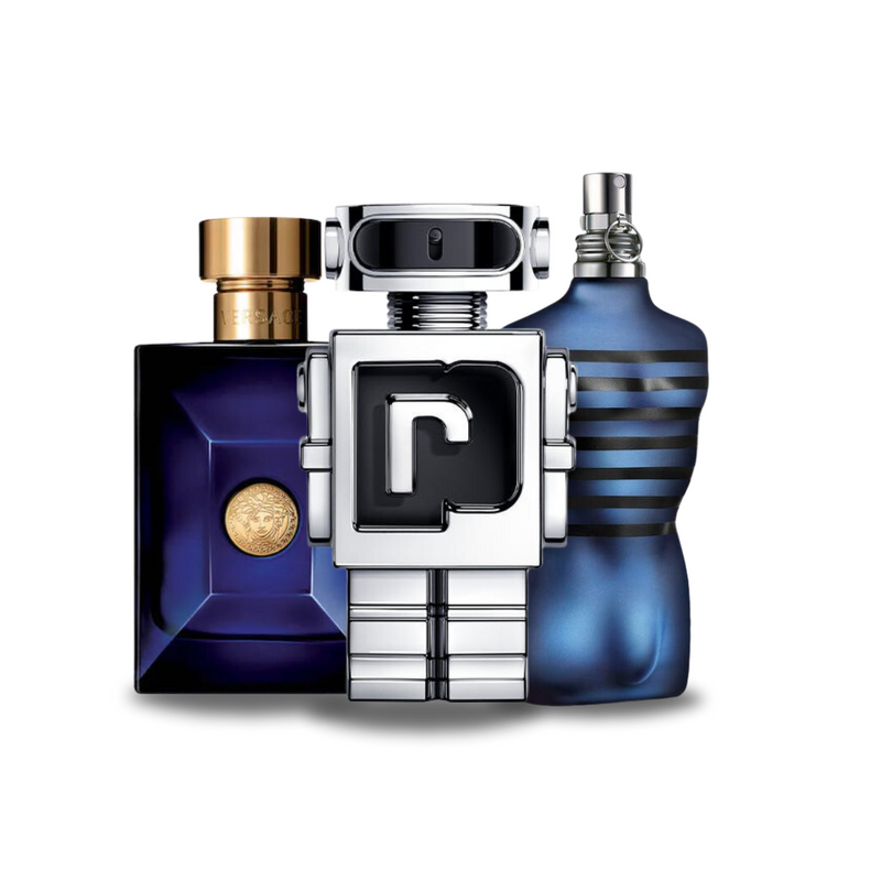 Akční balíček 3 parfémů: Versace DYLAN BLUE, Paco Rabanne PHANTOM a Jean Paul Gaultier ULTRA MALE 100 ml.
