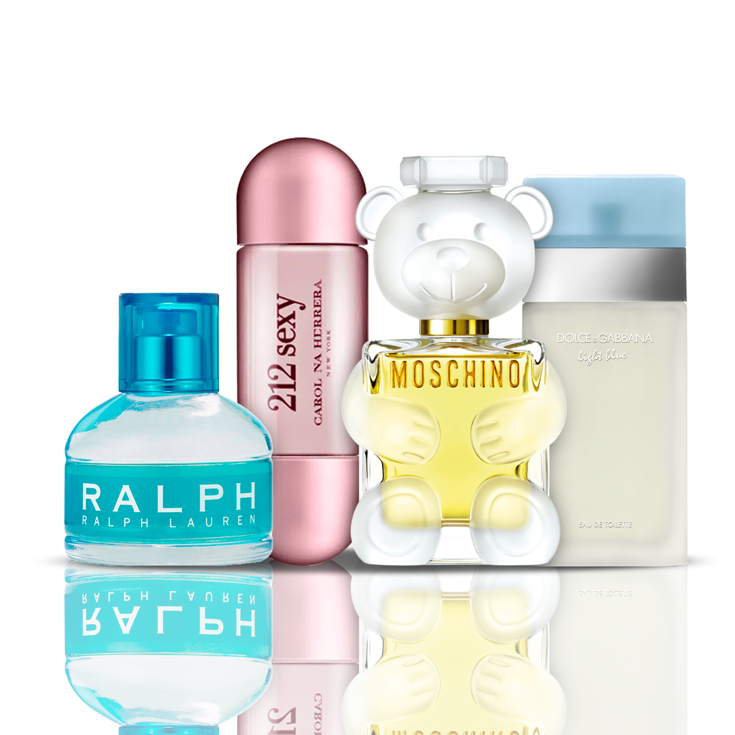 Sada 4 parfémů | 212 Sexy + Light Blue + Moschino Toy 2 + Ralph Lauren 100 ml