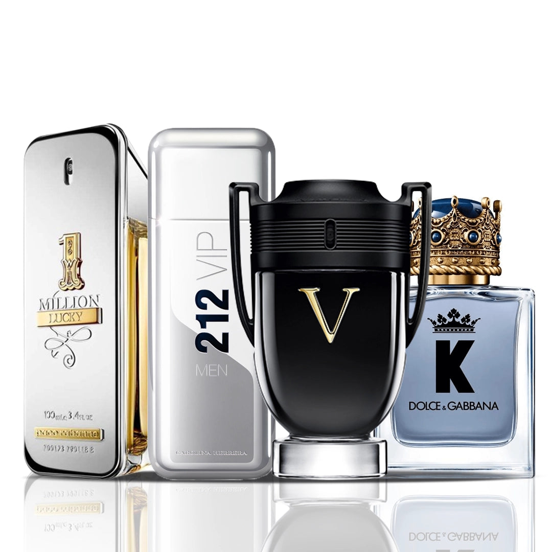 Sada 4 parfémů | 1 Million Lucky + 212 VIP Men + Invictus Victory + Dolce & Gabbana K 100 ml